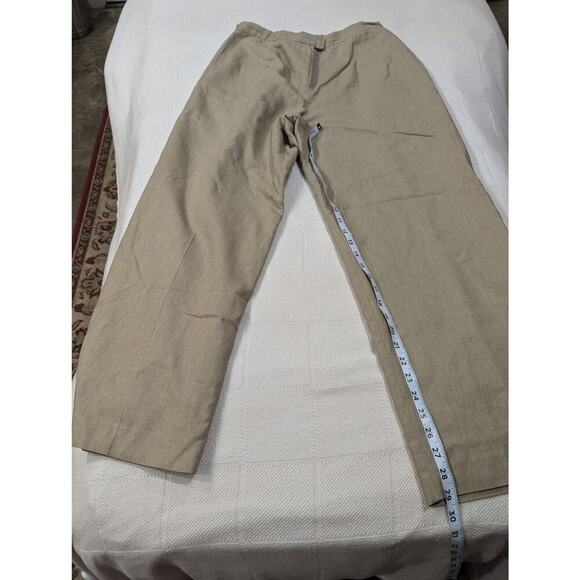 Women's tan linen/cotton lined trousers by Terry Lewis Classic Luxe size M - Picture 1 of 5